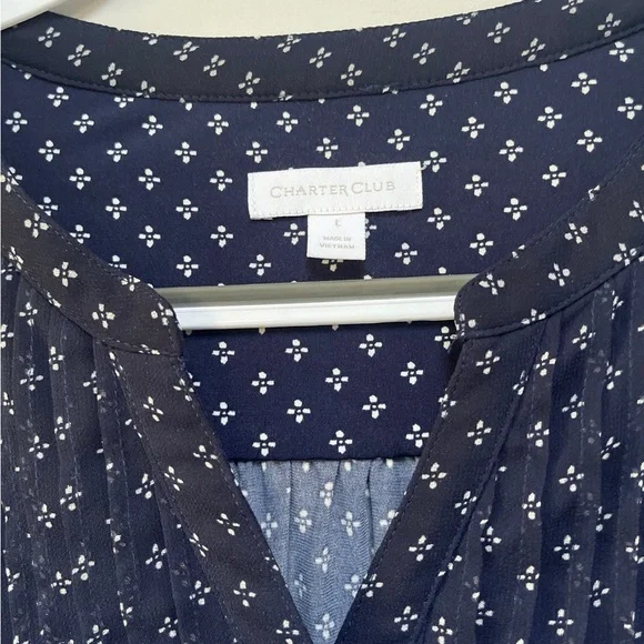 Charter Club Bell Sleeve Blouse Large - Picture 3 of 7